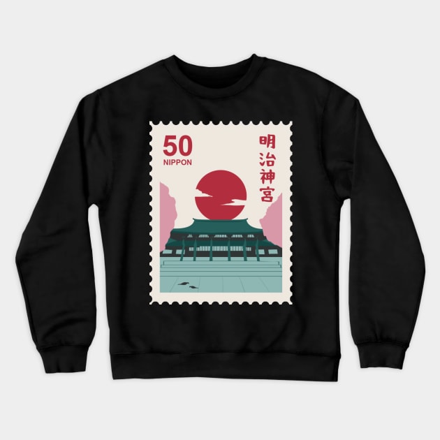 Japan Sun Temple Crewneck Sweatshirt by DesignIndex